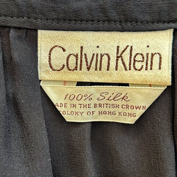 Calvin Klein Black Silk Skirt - Sz 6 - Picture 4 of 5